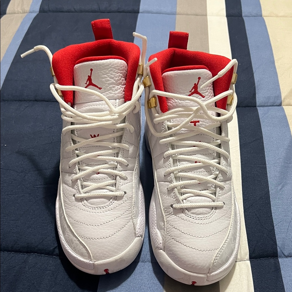 Kids White and Red Sneakers